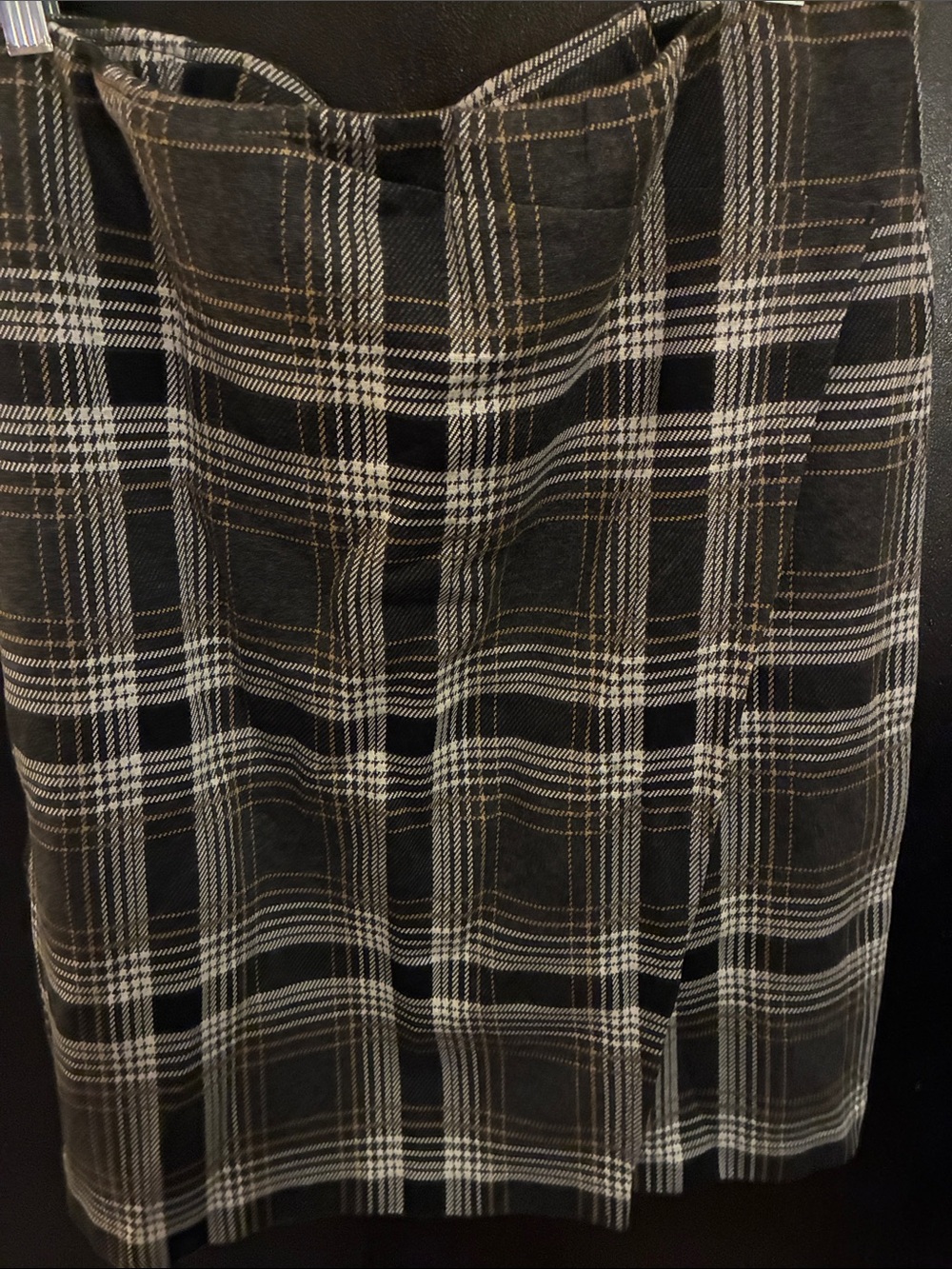 J Jill  Black, white, gray, pink Plaid Women's Skirt